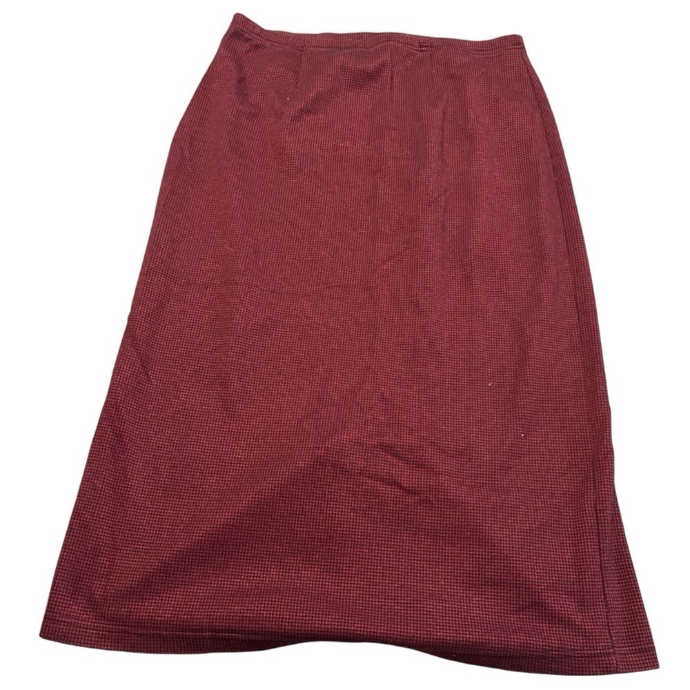 Vintage Plus Size 18/20 Carolina Colours Burgundy houndstooth midi skirt Retro